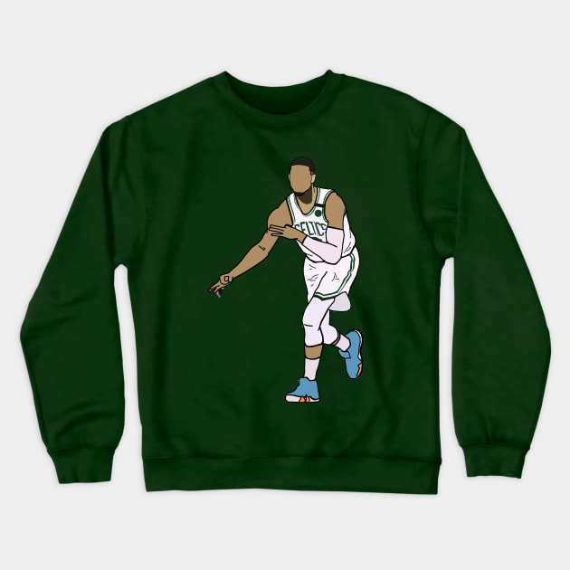 Jayson Tatum 3 Point Celebration - NBA Boston Celtics Crewneck Sweatshirt by xavierjfong